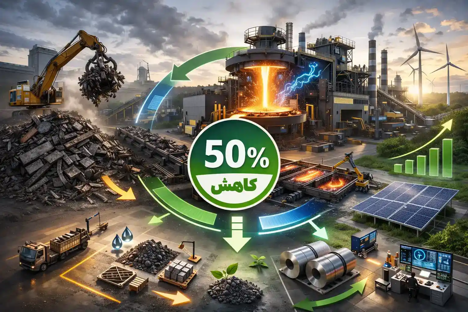 کاهش مصرف منابع اولیه در تولید فولاد کاهش مصرف منابع اولیه در تولید فولاد