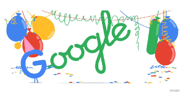 دودل گوگل به مناسب 18امین سالروز تولدش