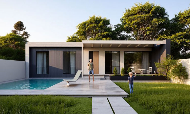 طراحی ویلا فلت