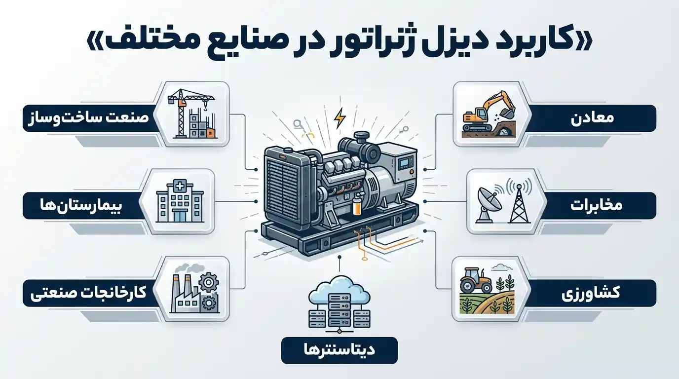 کاربرد دیزل ژنراتور در صنایع مختلف