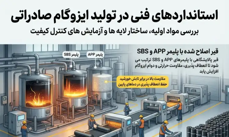 بررسی استانداردهای تولید ایزوگام صادراتی در شرکت ایزوگام صدف گستر دلیجان