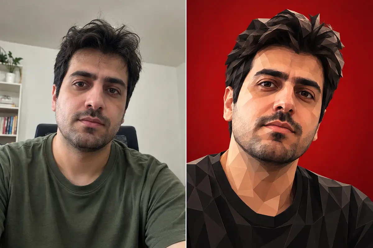 ساخت تصویر با پرامپت کاریکاتور هندسی