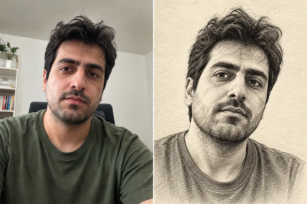 تبدیل عکس چهره به پرتره حکاکی کلاسیک با هوش مصنوعی و حفظ شباهت چهره.